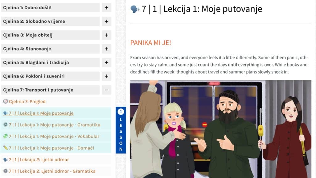 Lesson structure - example