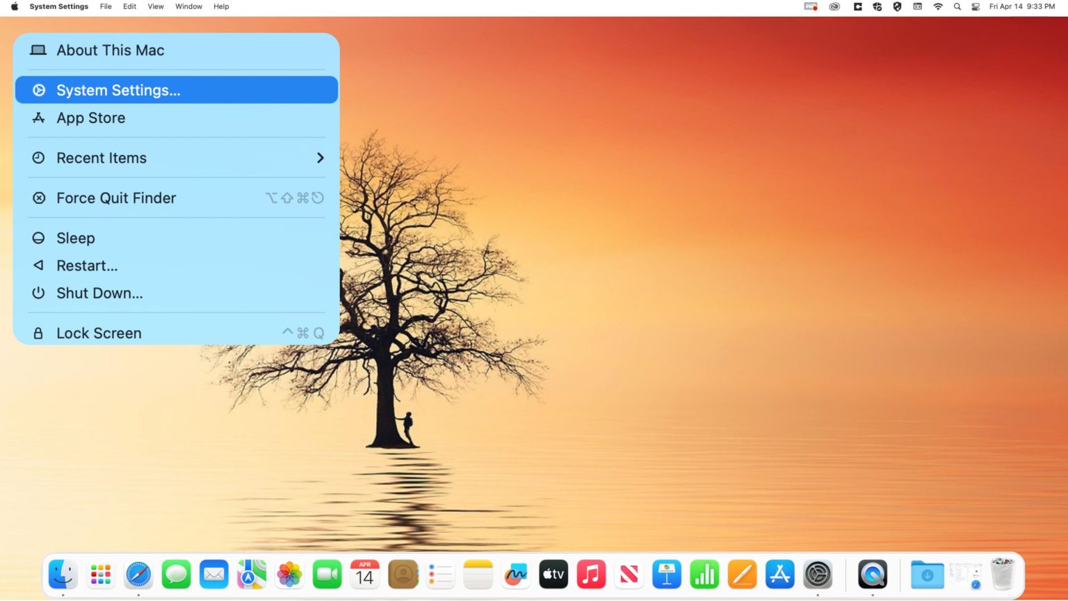 Mac start menu